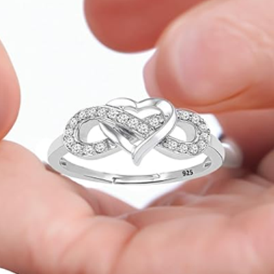 Sterling Silver Rings for Women, Infinity Ring for Women